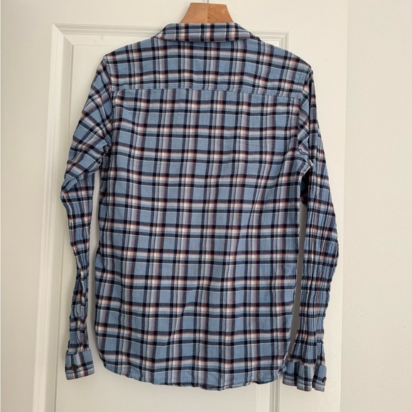 Patagonia men’s blue plaid steersman organic cotton button down shirt size small - Picture 2 of 4
